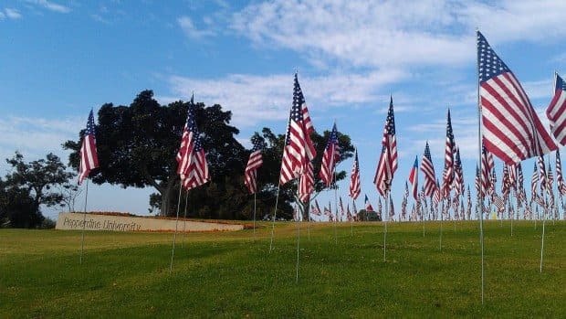 Pepperdine University sets up annual 9/11 flag display