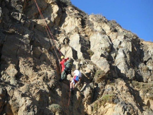 Rock climber, lifeguards get stranded on Malibu cliffside
