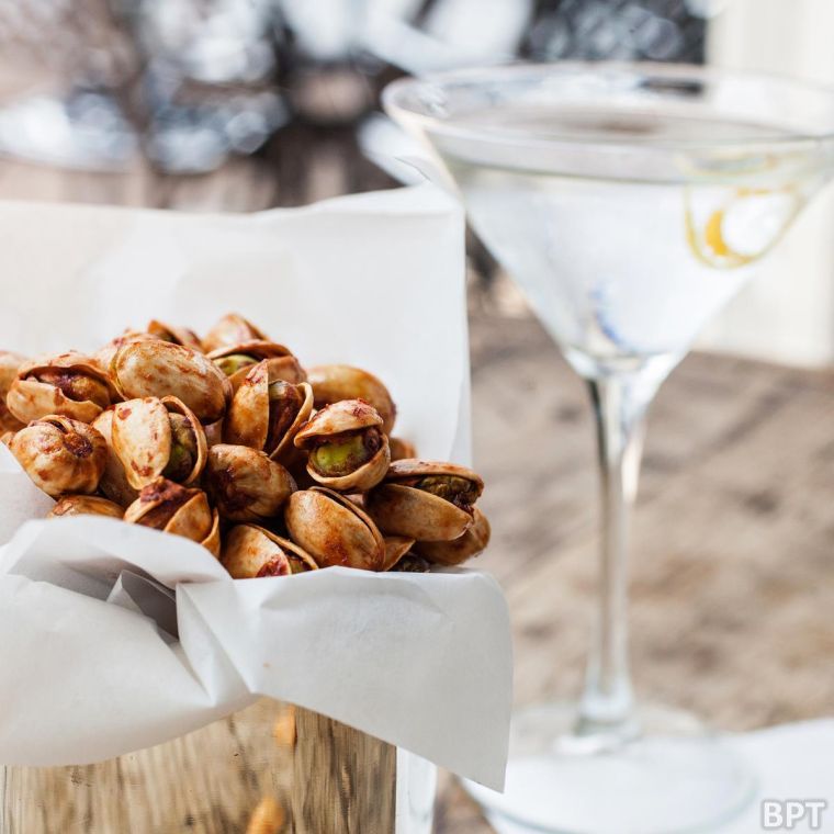 Pistachios Roasted with Smoked Chile Tequila and Limes