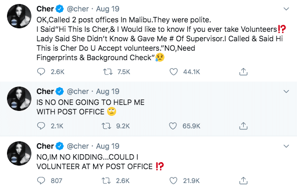 Cher Advocates for the U.S. Postal Service