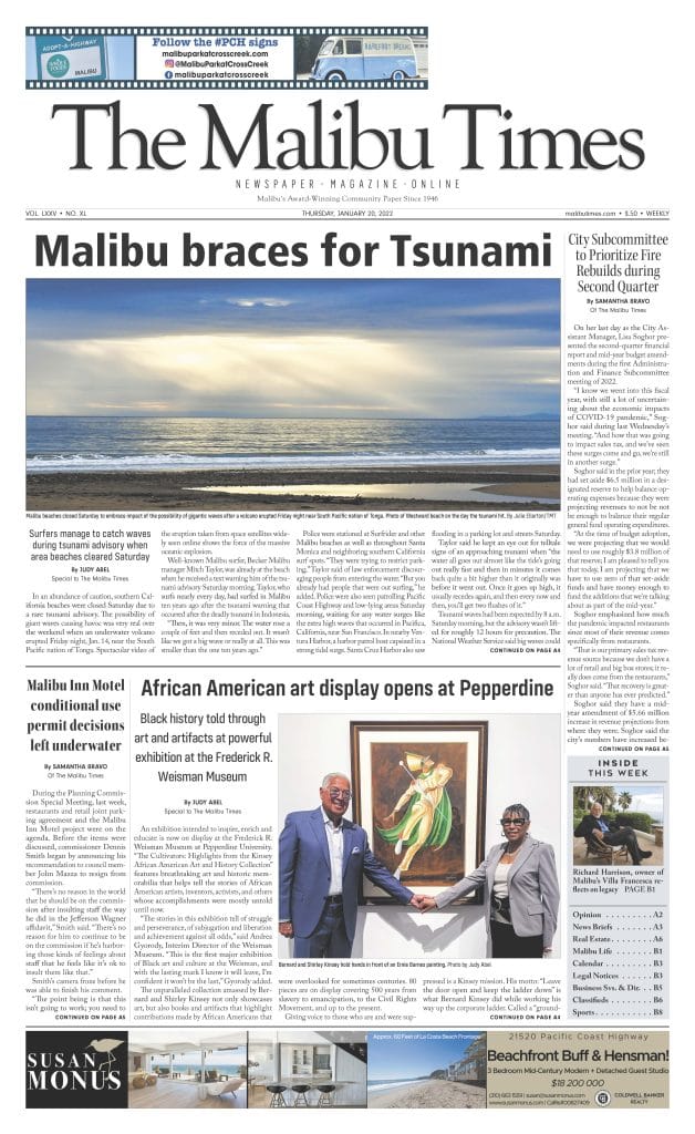 The Malibu Times • January 20 2022 Front Page