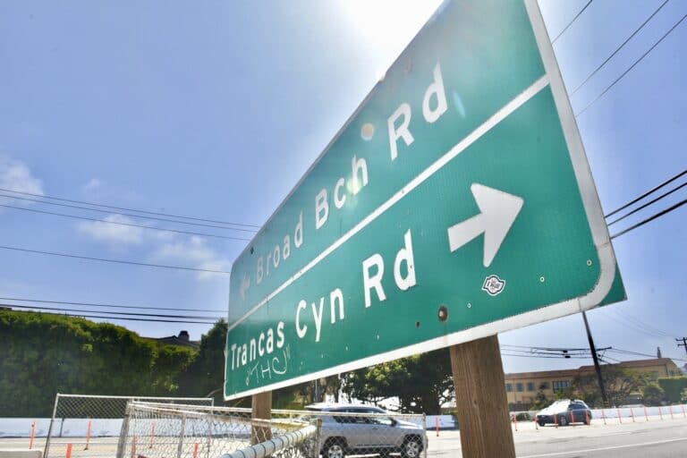 Trancas Canyon #2 Northbound lane closed for Caltrans work for the Trancas Creek Bridge project