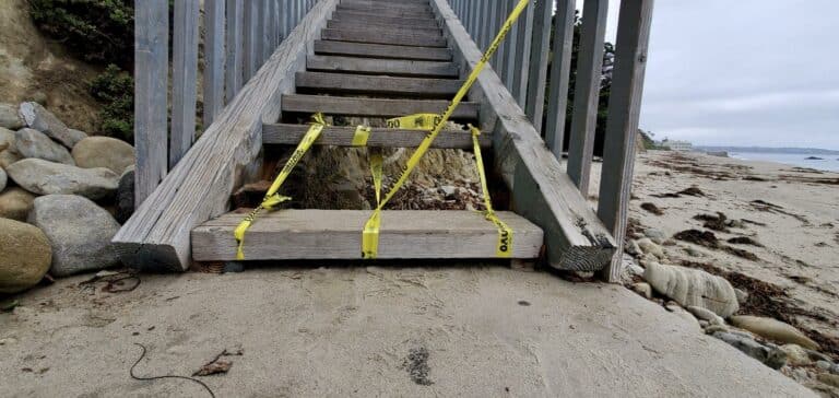 MRCA shares photo of damaged stairway at Lechuza Beach MRCA shares photo of damaged stairway at Lechuza Beach