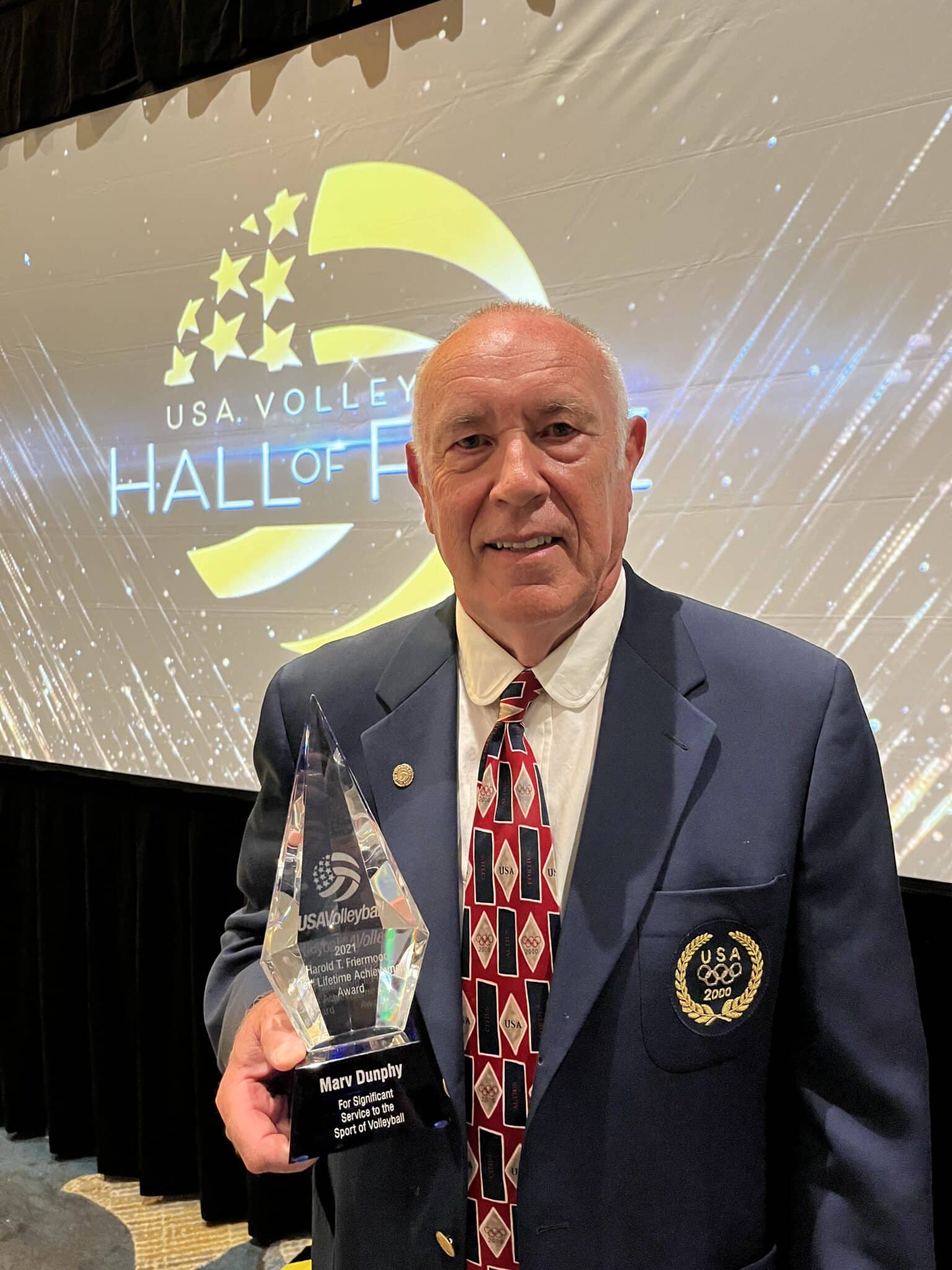 Marv Dunphy at the USA Volleyball Hall of Fame event. Photo by Alexandra Dunphy. scaled