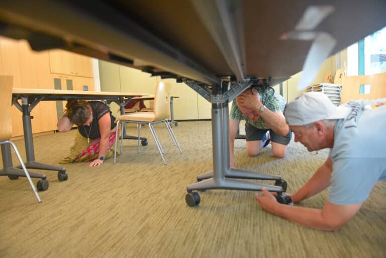 ‘Drop, Cover and Hold On’ for the Great ShakeOut, Earthquake Preparedness Drill on Oct, 19