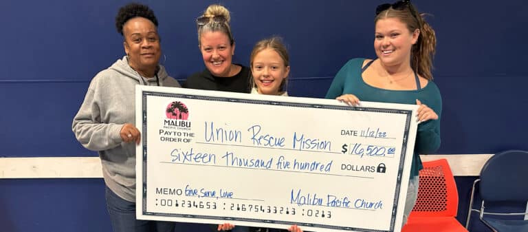 Malibu Pacific Church raises over $16,000 for Union Mission