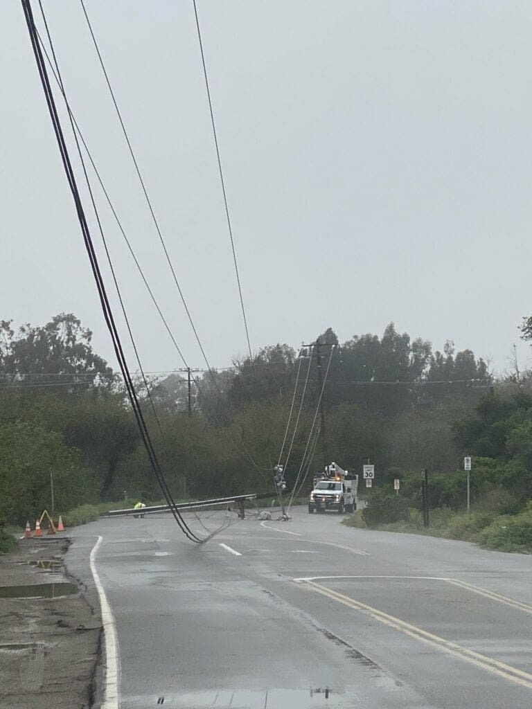 Westward Beach Road closed from Bird View Drive to PCH due to downed utility pole
