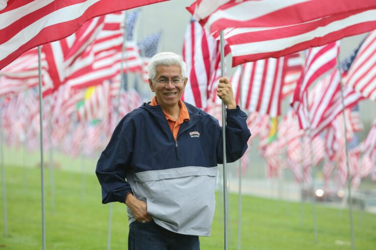 Waves of Flags display at Pepperdine University