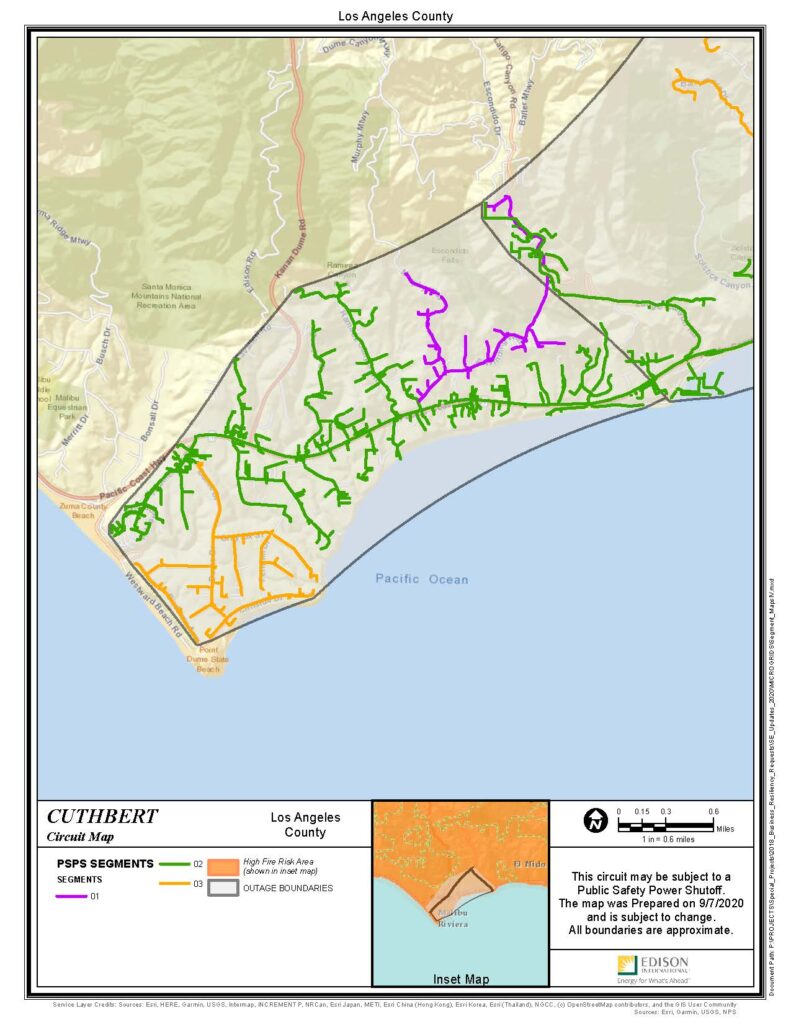 Cuthbert Approximately Latigo Cyn Rd to Bonsall Dr and from PCH approximately one mile inland 1