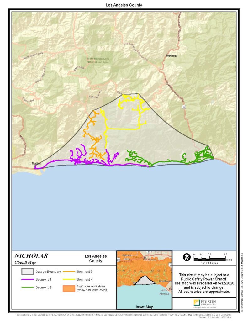 Cuthbert Approximately Latigo Cyn Rd to Bonsall Dr and from PCH approximately one mile inland