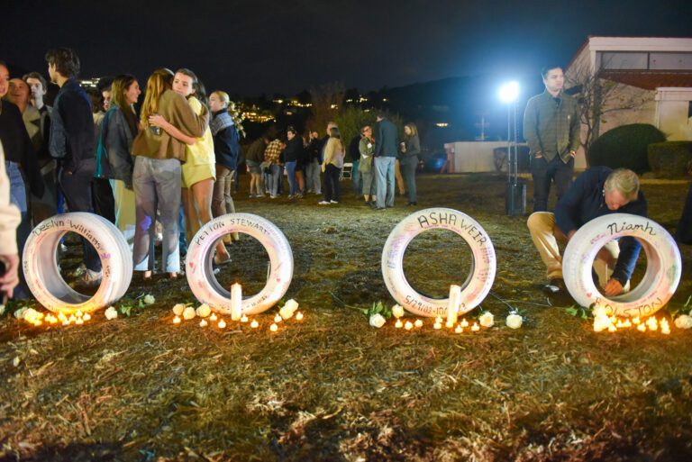 Ghost tires placed to honor four Pepperdine students, who were also known as “Our Girls” 