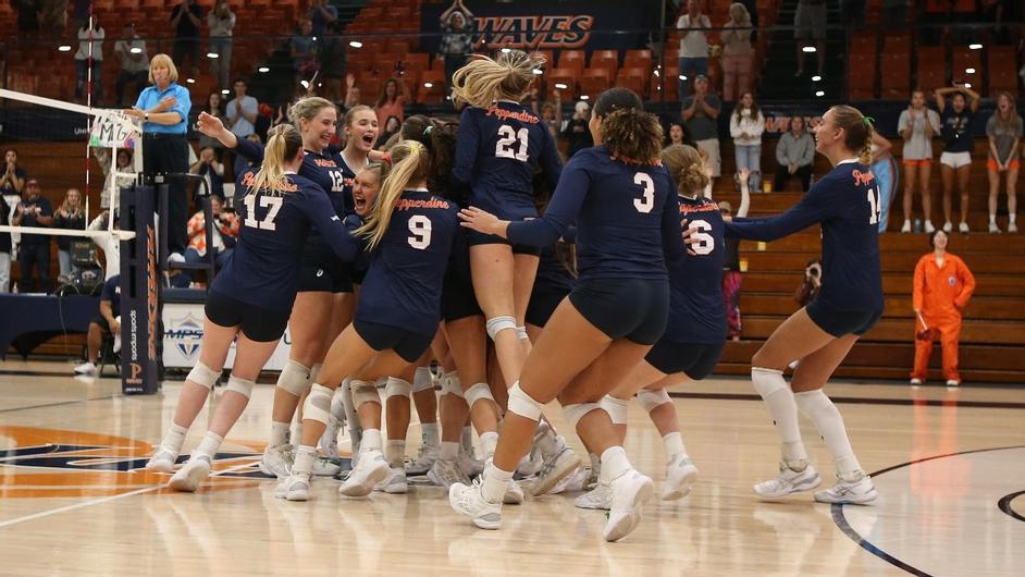 WCC champs. Photo from Pepperdine Athletics