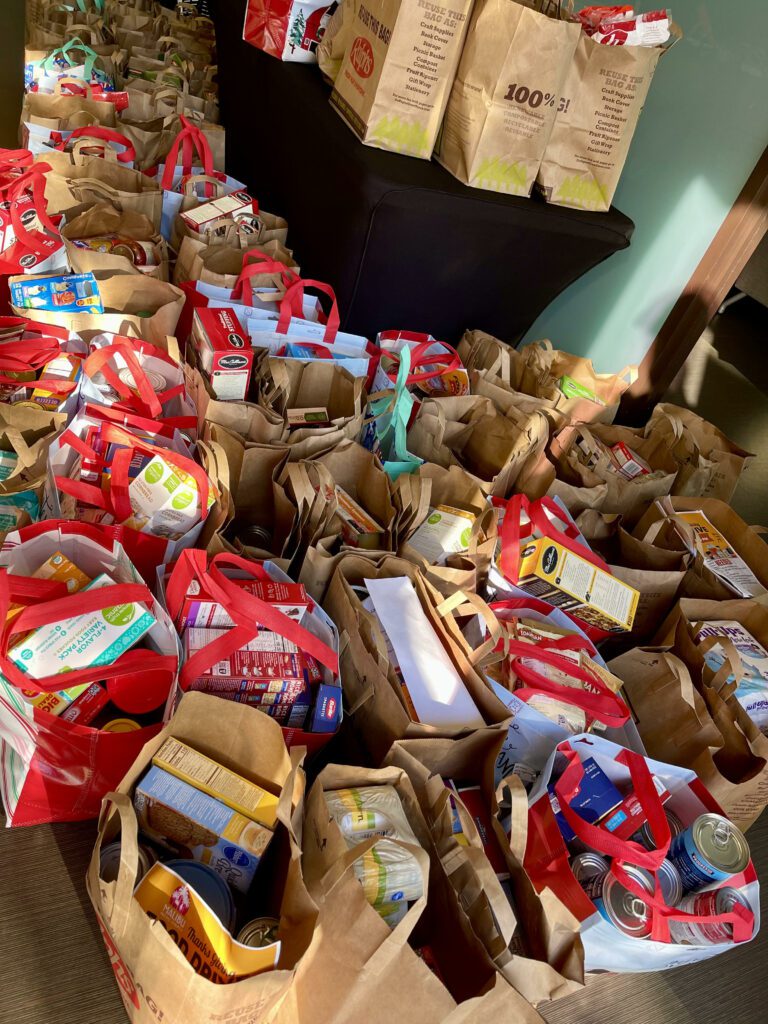 Food donations gathered by Malibu Pacific members towards James Store House