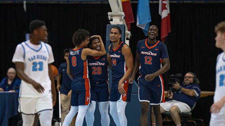 Pepperdine men’s basketball comes back to defeat San Diego