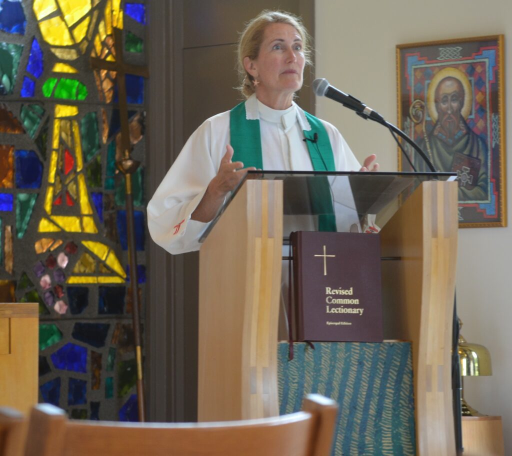 Rev. Dr. Joy Stickney leads a service at St. Aidens Episcopal Church of Malibu. Photo by McKenzie Jackson 1