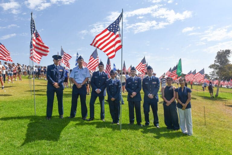 Honoring 9-11’s fallen heroes, Pepperdine installs its annual Waves of Flags on Saturday morning