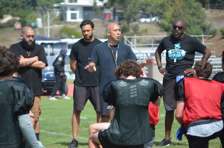 Malibu High football head coach Mike Halualani. Photo by McKenzie Jackson