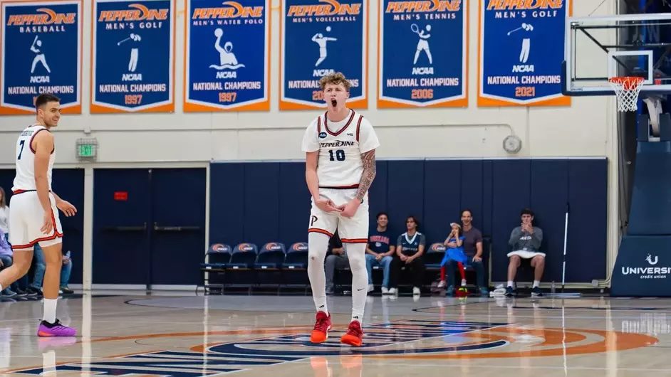 Pepperdine freshman guard Jaxon Olvera dropped 27 points against Gonzaga last month. Photo by Kyle Cajero