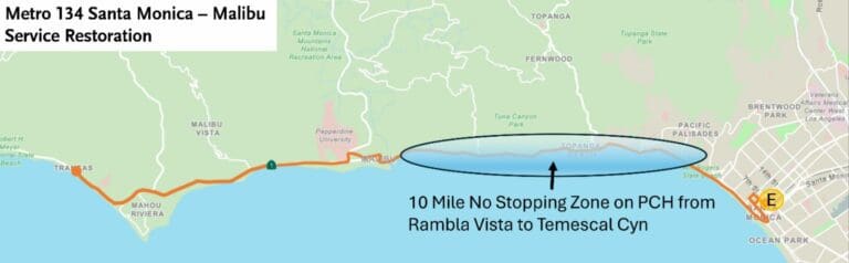 LA Metro bus 134 returns with limited service