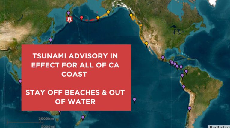 Tsunami Watch Upgraded to Tsunami Advisory for California Coast