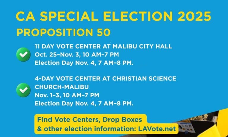 Malibu to host 11-day Vote Center for Nov. 4 Special Election