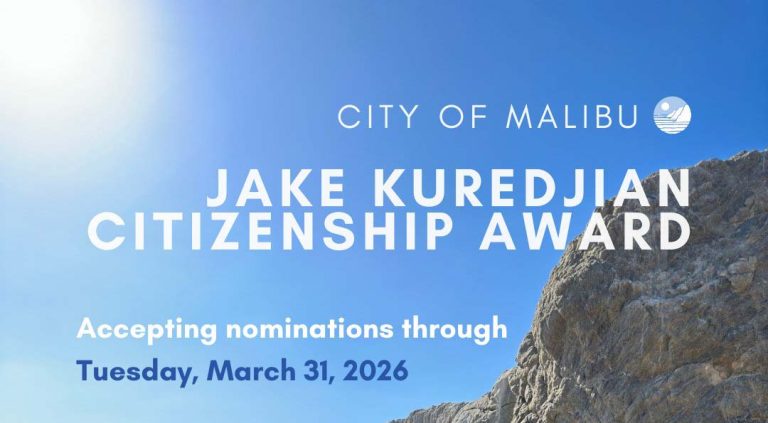 City of Malibu seeks nominations for 2026 Jake Kuredjian Citizenship Award